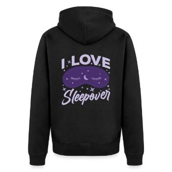 Ich Liebe Übernachtungen Übernachten Party Süß - Unisex Premium Bio Zip Hoodie - Schwarz - Hinten - Nico (187cm)