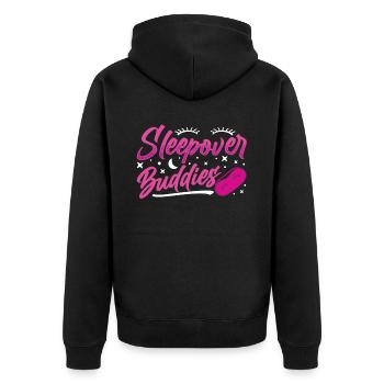 Sleepover Freunde Party Übernachtung Übernachten - Unisex Premium Bio Zip Hoodie - Schwarz - Hinten - Nico (187cm)