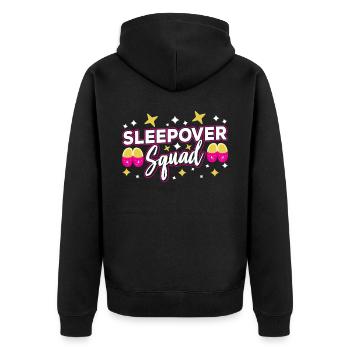 Übernachtungsgruppe Übernachtung Übernachten Süß - Unisex Premium Bio Zip Hoodie - Schwarz - Hinten - Nico (187cm)