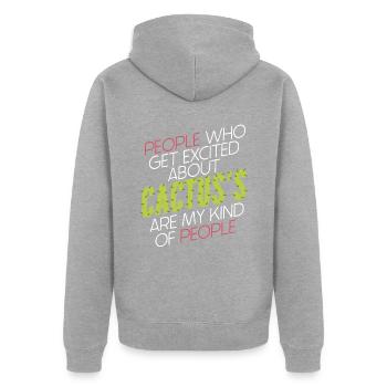 Kaktus Garten Sukkulenten - Unisex Premium Bio Zip Hoodie - Grau meliert - Hinten - Nico (187cm)