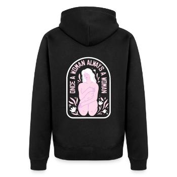 Hysterektomie Blumen Hysterektomie - Unisex Premium Bio Zip Hoodie - Schwarz - Hinten - Nico (187cm)