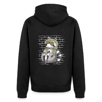 Raccoon Sunglasses Scarf - Veste à capuche bio Premium Unisexe - noir - Dos - Nico (187cm)