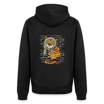 Écharpe de lunettes de soleil Tiger - Veste à capuche bio Premium Unisexe - noir - Dos - Nico (187cm)