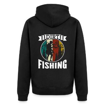 Dirt Fishing Metal Detection Metal Detecting - Unisex Premium Organic Zip Hoodie - black - Back - Nico (187cm)
