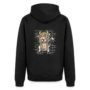 Kuh Landwirt Viehzucht - Unisex Premium Bio Zip Hoodie - Schwarz - Hinten - Nico (187cm)
