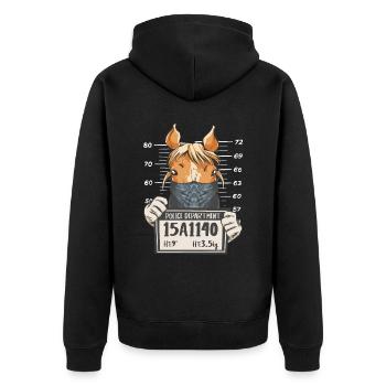 Photo équestre à cheval de la police - Veste à capuche bio Premium Unisexe - noir - Dos - Nico (187cm)