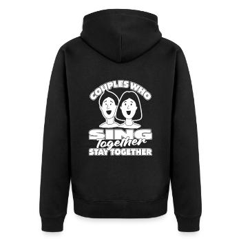 Couple de chefs de chœur - Veste à capuche bio Premium Unisexe - noir - Dos - Nico (187cm)