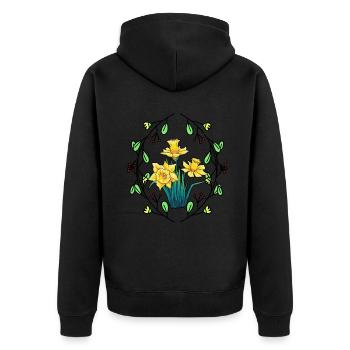 Cooking Flowers Daffodils Nature Gardener Flora - Unisex Premium Organic Zip Hoodie - black - Back - Nico (187cm)