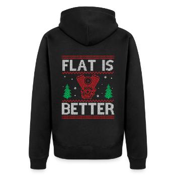 Engine Car Tuning Ugly Christmas - Flat Is Better - Unisex Premium Bio Zip Hoodie - Schwarz - Hinten - Nico (187cm)
