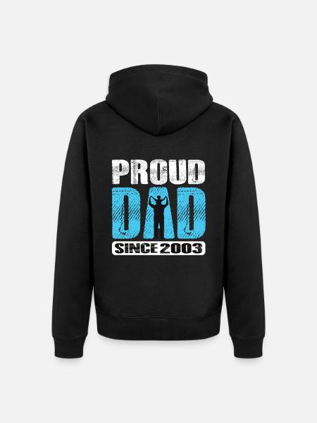 Proud Dad Since 2003 - Unisex Premium Organic Zip Hoodie - black