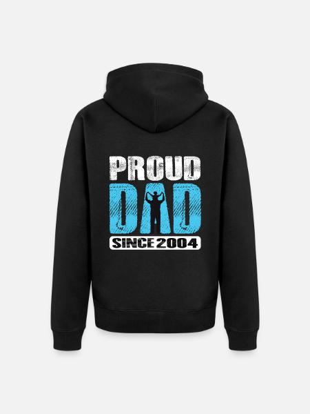 Proud Dad Since 2004 - Unisex Premium Organic Zip Hoodie - black