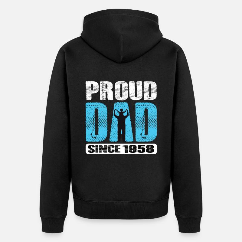 Proud Dad Since 1958 - Unisex Premium Bio Zip Hoodie - Schwarz