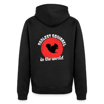 Cool squirrel saying - Unisex Premium Organic Zip Hoodie - black - Back - Nico (187cm)
