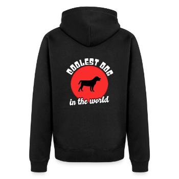 Cooler Hund Spruch - Unisex Premium Bio Zip Hoodie - Schwarz - Hinten - Nico (187cm)