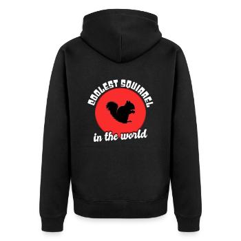 Cool squirrel saying - Unisex Premium Organic Zip Hoodie - black - Back - Nico (187cm)