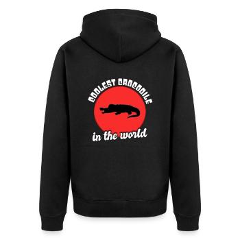Dicton de crocodile cool - Veste à capuche bio Premium Unisexe - noir - Dos - Nico (187cm)