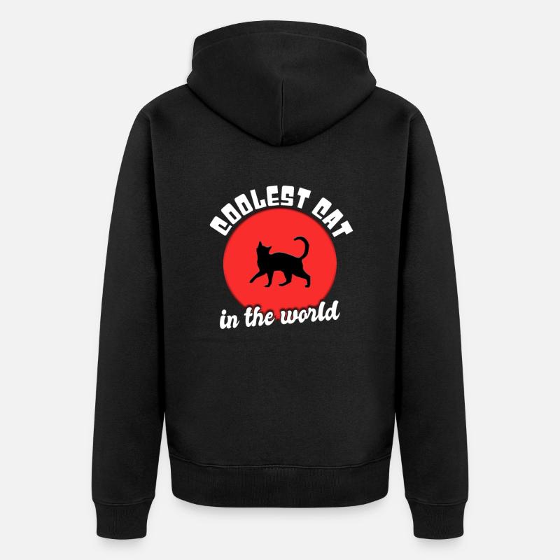 Chat cool dicton - Veste à capuche bio Premium Unisexe - noir