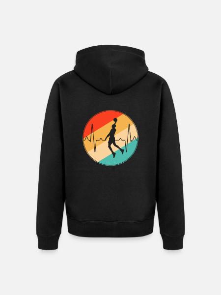 Baseball retro heartbeat - Unisex Premium Organic Zip Hoodie - black