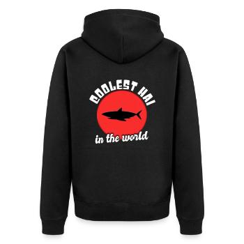 Dicton de requin cool - Veste à capuche bio Premium Unisexe - noir - Dos - Nico (187cm)