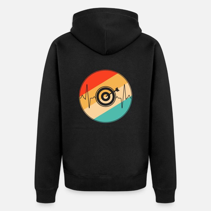 Dart Retro Heartbeat - Veste à capuche bio Premium Unisexe - noir