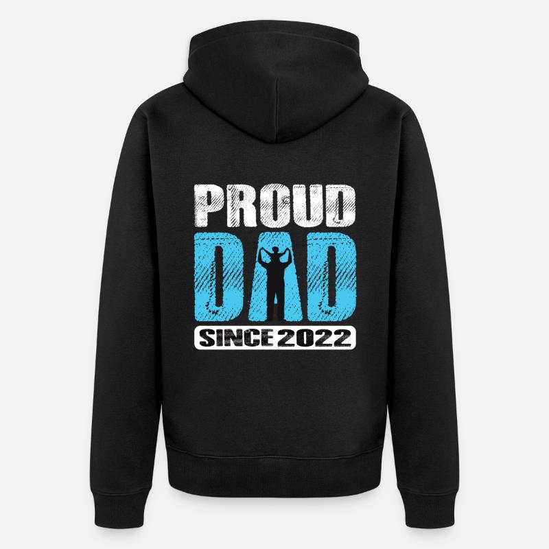 Fier papa depuis 2022 - Veste à capuche bio Premium Unisexe - noir