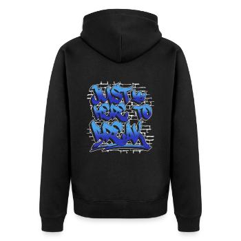 Just Here To Break - Breakdance Hip Hop - Veste à capuche bio Premium Unisexe - noir - Dos - Nico (187cm)