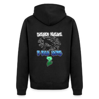 Dieser Kleine B-Boy Wird 2 - Breakdance - Unisex Premium Bio Zip Hoodie - Schwarz - Hinten - Nico (187cm)