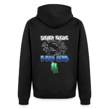 Dieser Kleine B-Boy Wird 4 - Breakdance - Unisex Premium Bio Zip Hoodie - Schwarz - Hinten - Nico (187cm)