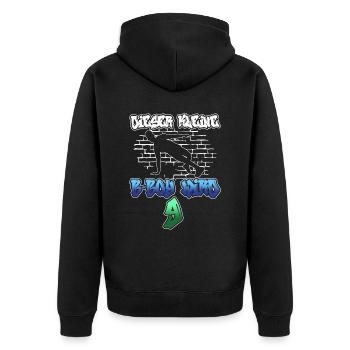 Dieser Kleine B-Boy Wird 9 - Breakdance - Unisex Premium Bio Zip Hoodie - Schwarz - Hinten - Nico (187cm)
