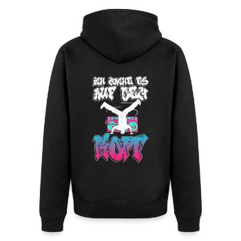 Ich Mache Es Auf Dem Kopf - Breakdance Breakdancer - Unisex Premium Bio Zip Hoodie - Schwarz - Hinten - Nico (187cm)