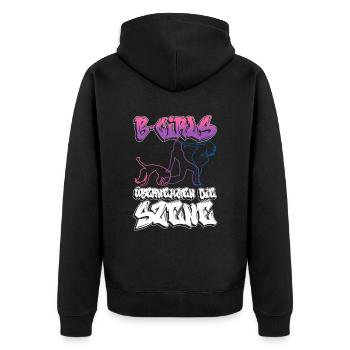 B-Girls Übernehmen Die Szene - Breakdance - Unisex Premium Bio Zip Hoodie - Schwarz - Hinten - Nico (187cm)