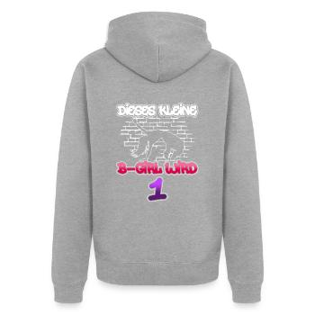Dieses Kleine B-Girl Wird 1 - Breakdance - Unisex Premium Bio Zip Hoodie - Grau meliert - Hinten - Nico (187cm)