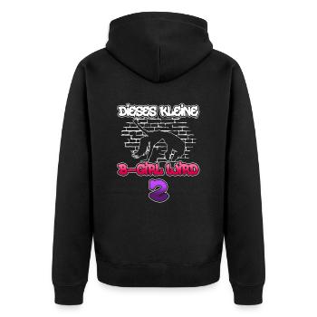 Dieses Kleine B-Girl Wird 2 - Breakdance - Unisex Premium Bio Zip Hoodie - Schwarz - Hinten - Nico (187cm)