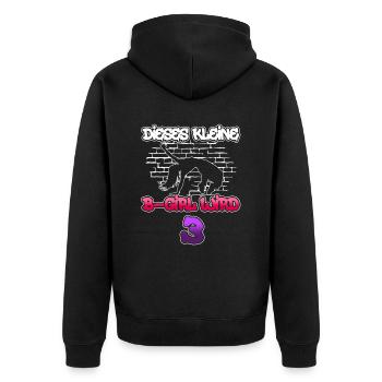 Dieses Kleine B-Girl Wird 3 - Breakdance - Unisex Premium Bio Zip Hoodie - Schwarz - Hinten - Nico (187cm)