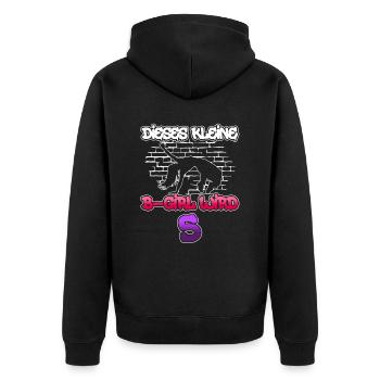 Dieses Kleine B-Girl Wird 5 - Breakdance - Unisex Premium Bio Zip Hoodie - Schwarz - Hinten - Nico (187cm)
