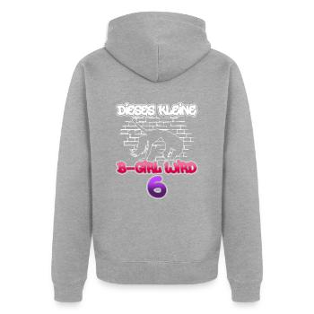Dieses Kleine B-Girl Wird 6 - Breakdance - Unisex Premium Bio Zip Hoodie - Grau meliert - Hinten - Nico (187cm)