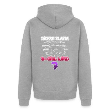 Dieses Kleine B-Girl Wird 7 - Breakdance - Unisex Premium Bio Zip Hoodie - Grau meliert - Hinten - Nico (187cm)