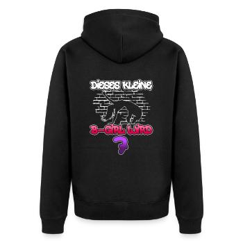 Dieses Kleine B-Girl Wird 7 - Breakdance - Unisex Premium Bio Zip Hoodie - Schwarz - Hinten - Nico (187cm)