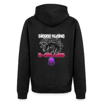 Dieses Kleine B-Girl Wird 8 - Breakdance - Unisex Premium Bio Zip Hoodie - Schwarz - Hinten - Nico (187cm)