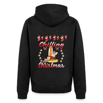 Chilling Christmas Nikolaus Weihnachtsmann Urlaub - Unisex Premium Bio Zip Hoodie - Schwarz - Hinten - Nico (187cm)