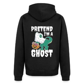 Pretend Im A Ghost Geist Geschenk - Unisex Premium Bio Zip Hoodie - Schwarz - Hinten - Nico (187cm)