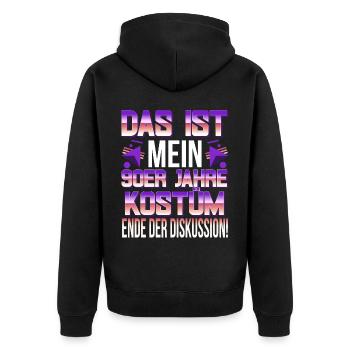 90er Jahre Outfit Kostüm Party Mottoparty Herren - Unisex Premium Bio Zip Hoodie - Schwarz - Hinten - Nico (187cm)