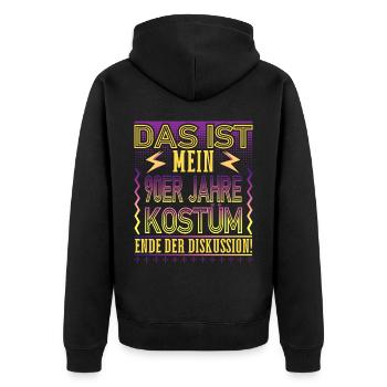 90er Jahre Kostüm Party Outfit Mottoparty Herren - Unisex Premium Bio Zip Hoodie - Schwarz - Hinten - Nico (187cm)