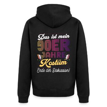 90er Jahre Mottoparty Outfit Kostüm Party Herren - Unisex Premium Bio Zip Hoodie - Schwarz - Hinten - Nico (187cm)