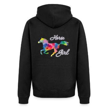 Horse Girl Country Woman Girl HorseBack Rider - Veste à capuche bio Premium Unisexe - noir - Dos - Nico (187cm)