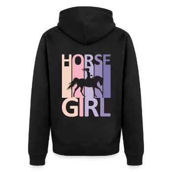 Horse Girl Country Woman Girl HorseBack Rider - Veste à capuche bio Premium Unisexe - noir - Dos - Nico (187cm)