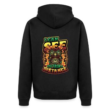 Ich Kann Dich Aus Der Ferne Sehen Taro-karten - Unisex Premium Bio Zip Hoodie - Schwarz - Hinten - Nico (187cm)