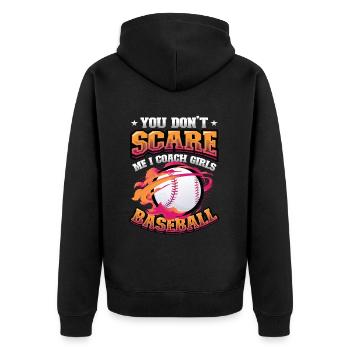 Du Machst Mir Keine Angst, Ich bin ein Trainer - Unisex Premium Bio Zip Hoodie - Schwarz - Hinten - Nico (187cm)