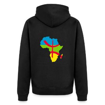 kabyle amazigh flag berber, africa kabyle - Unisex Premium Bio Zip Hoodie - Schwarz - Hinten - Nico (187cm)