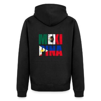 Mexipino Mexican Filipino Mexipino - Unisex Premium Bio Zip Hoodie - Schwarz - Hinten - Nico (187cm)